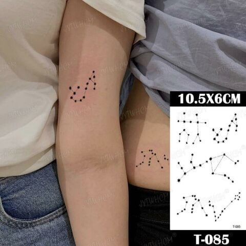 Stellarium Yıldız Haritası Geçici Dövme Minimal Tattoo