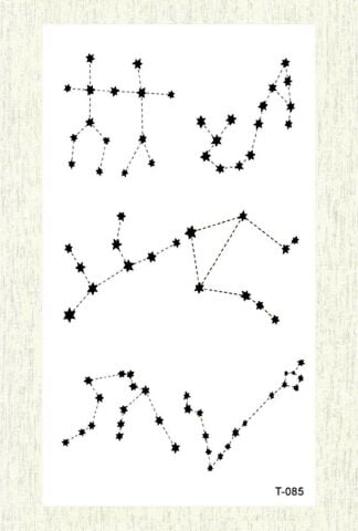 Stellarium Yıldız Haritası Geçici Dövme Minimal Tattoo
