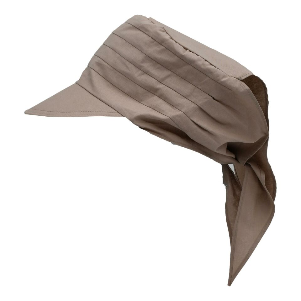 Kadın Safari Bağlamalı Eşarp Siperli Bandana Plaj Şapkası Siyah