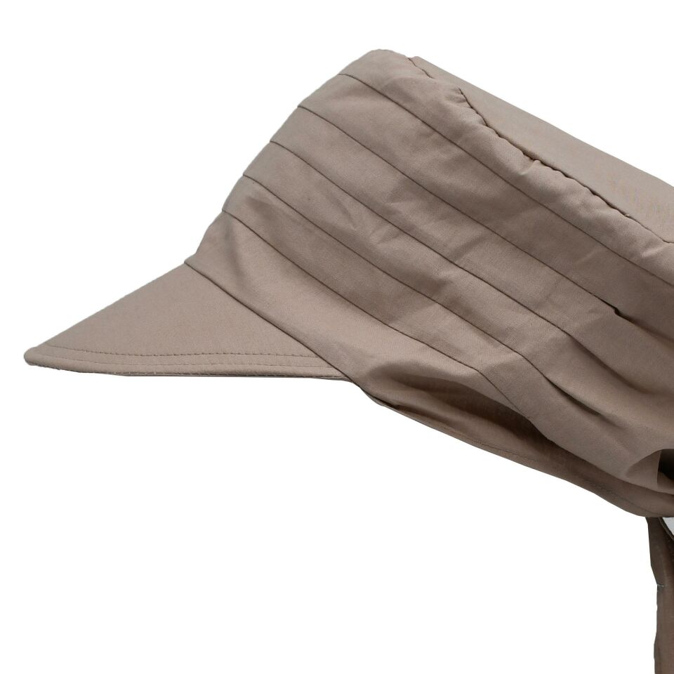Kadın Safari Bağlamalı Eşarp Siperli Bandana Plaj Şapkası Siyah