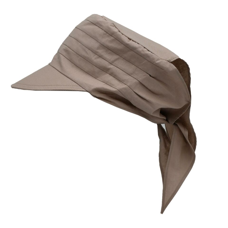 Kadın Safari Bağlamalı Eşarp Siperli Bandana Plaj Şapkası Siyah