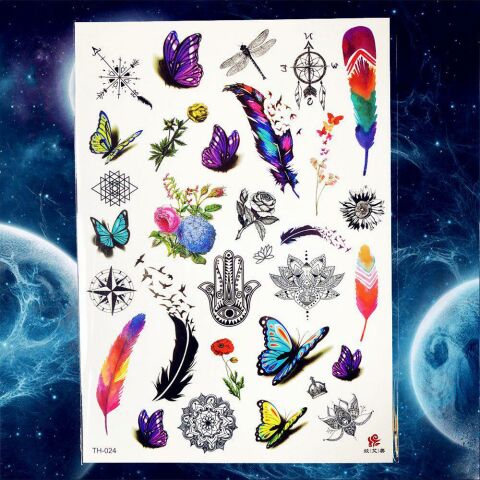 Geçici Karışık Dövme Tattoo Kadın Dövmesi Su Geçirmez
