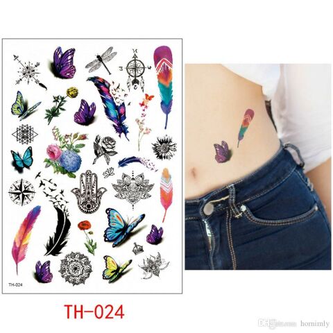 Geçici Karışık Dövme Tattoo Kadın Dövmesi Su Geçirmez