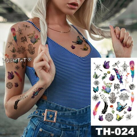 Geçici Karışık Dövme Tattoo Kadın Dövmesi Su Geçirmez