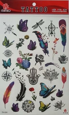 Geçici Karışık Dövme Tattoo Kadın Dövmesi Su Geçirmez