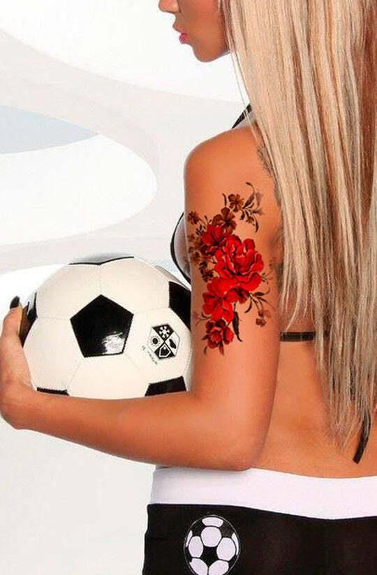 Geçici Çiçek Dövme Tattoo Kadın Dövmesi Su Geçirmez