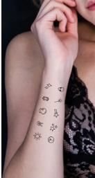 Geçici Uzay Mini Dövme Tattoo Kadın Dövmesi Su Geçirmez