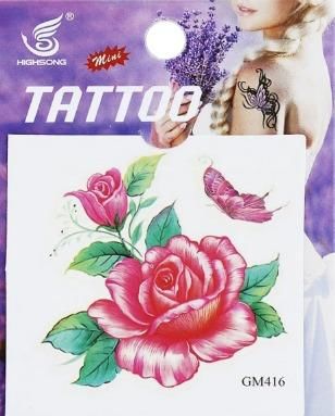 Geçici Çiçek Ve Kelebek Mini Dövme Tattoo Kadın Dövmesi Su Geçirmez
