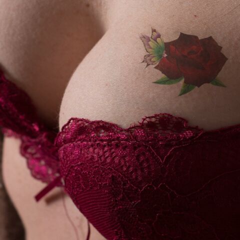 Geçici Çiçek Ve Kelebek Mini Dövme Tattoo Kadın Dövmesi Su Geçirmez