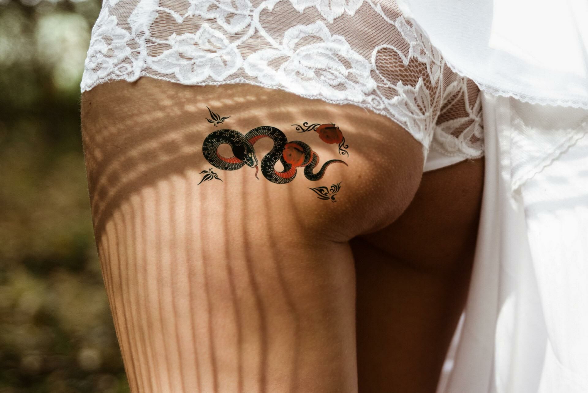 Geçici Yılan Mini Dövme Tattoo Dövmesi Su Geçirmez