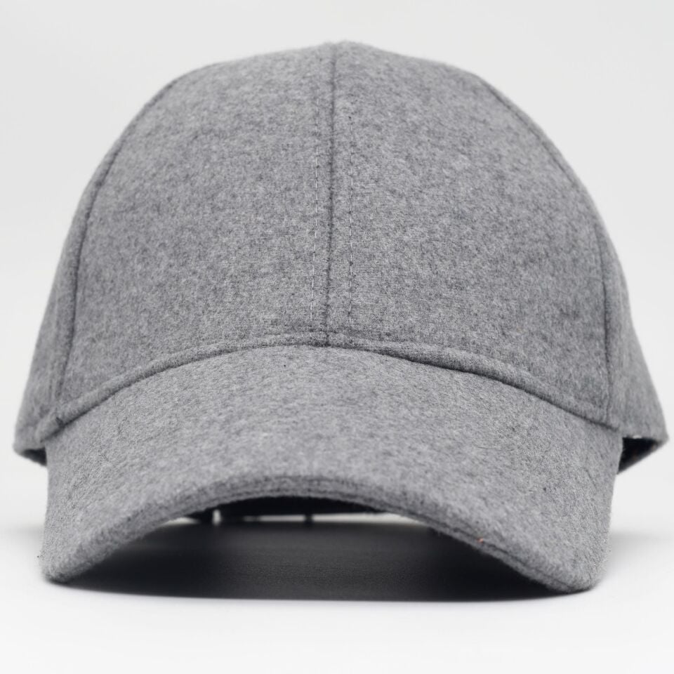 Unisex Gri Kaşe Kumaş Kışlık Kep Şapka