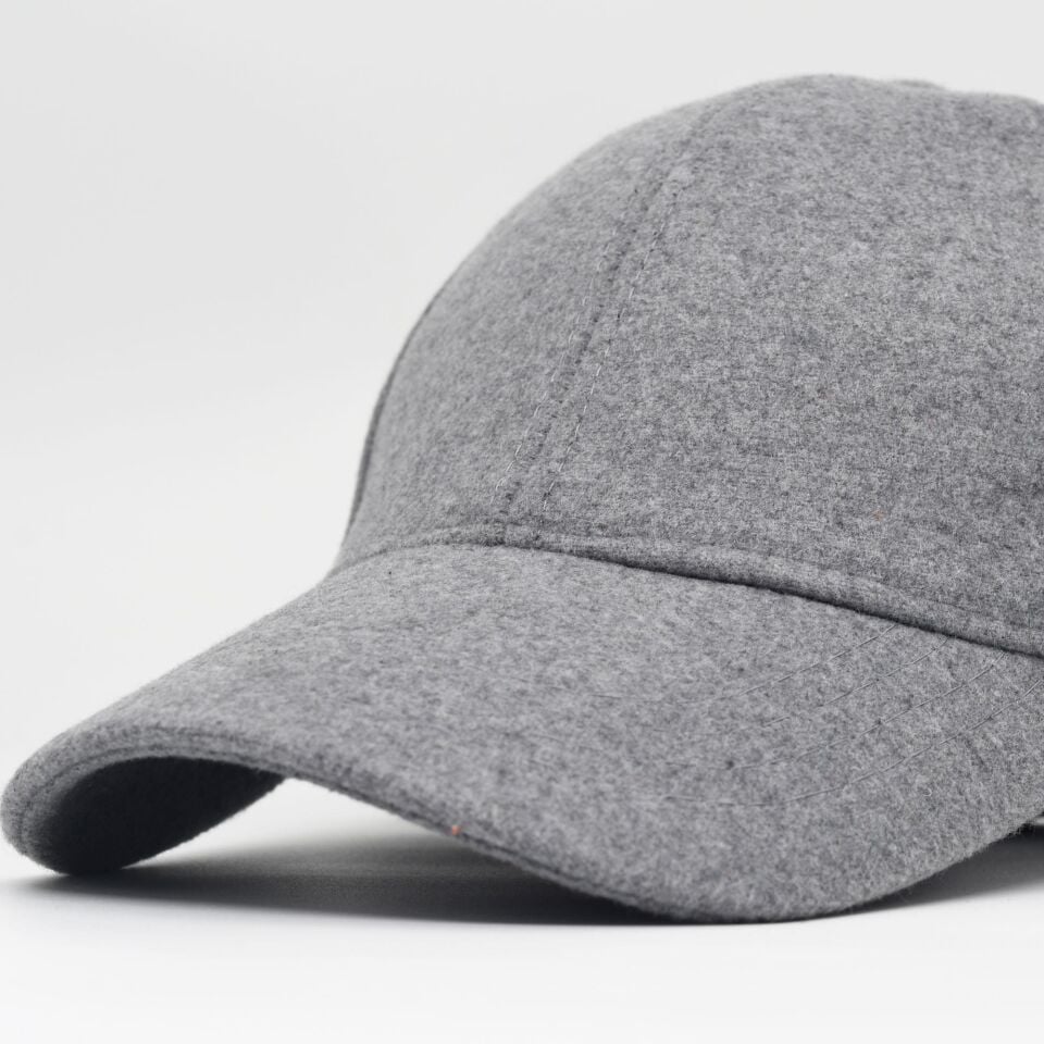 Unisex Gri Kaşe Kumaş Kışlık Kep Şapka