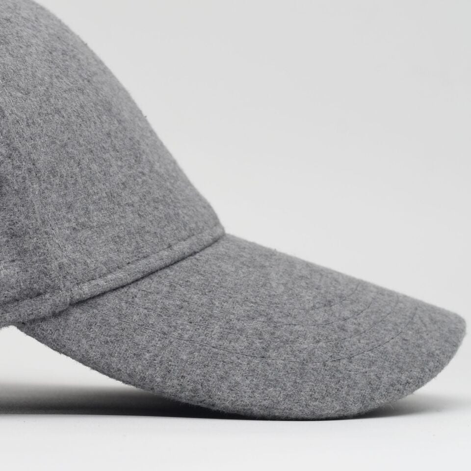 Unisex Gri Kaşe Kumaş Kışlık Kep Şapka