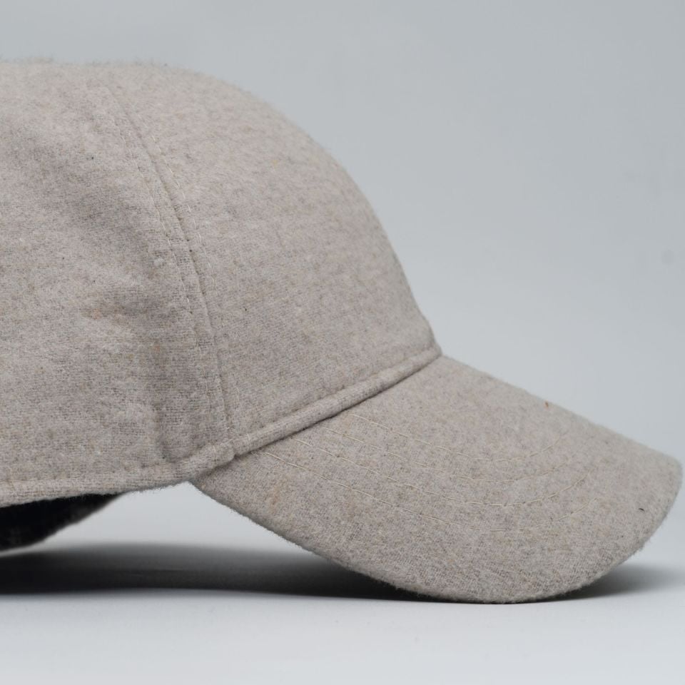 Unisex Bej Kaşe Kumaş Kışlık Kep Şapka