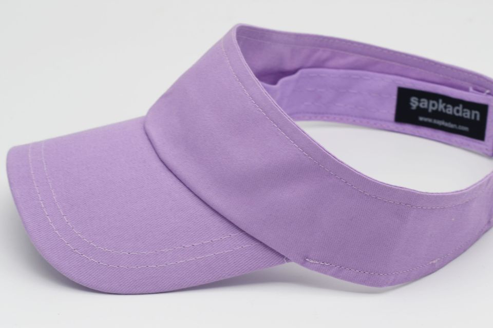 Unisex Uv Koruyucu Vizör Kasket Siperlik Tenis Şapka Lila