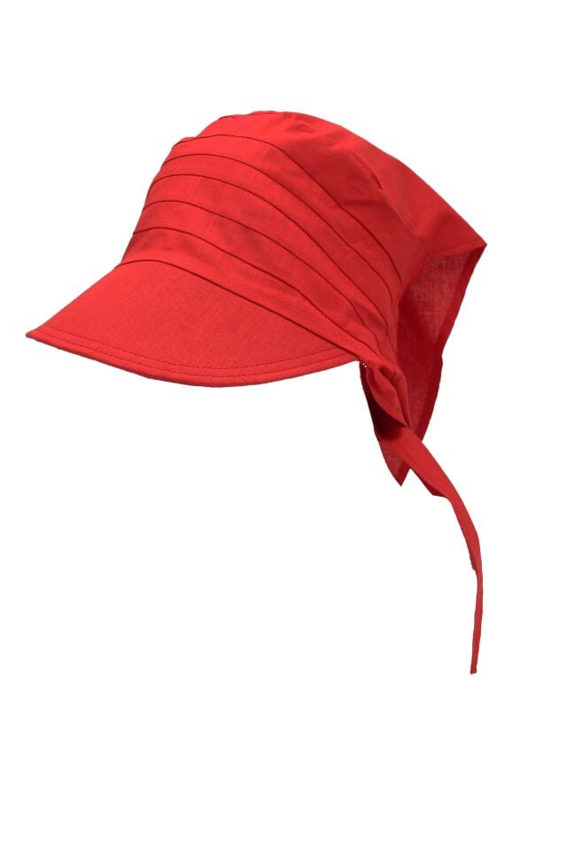 Safari Bağlamalı Kırmızı Siperli Bandana Vizör