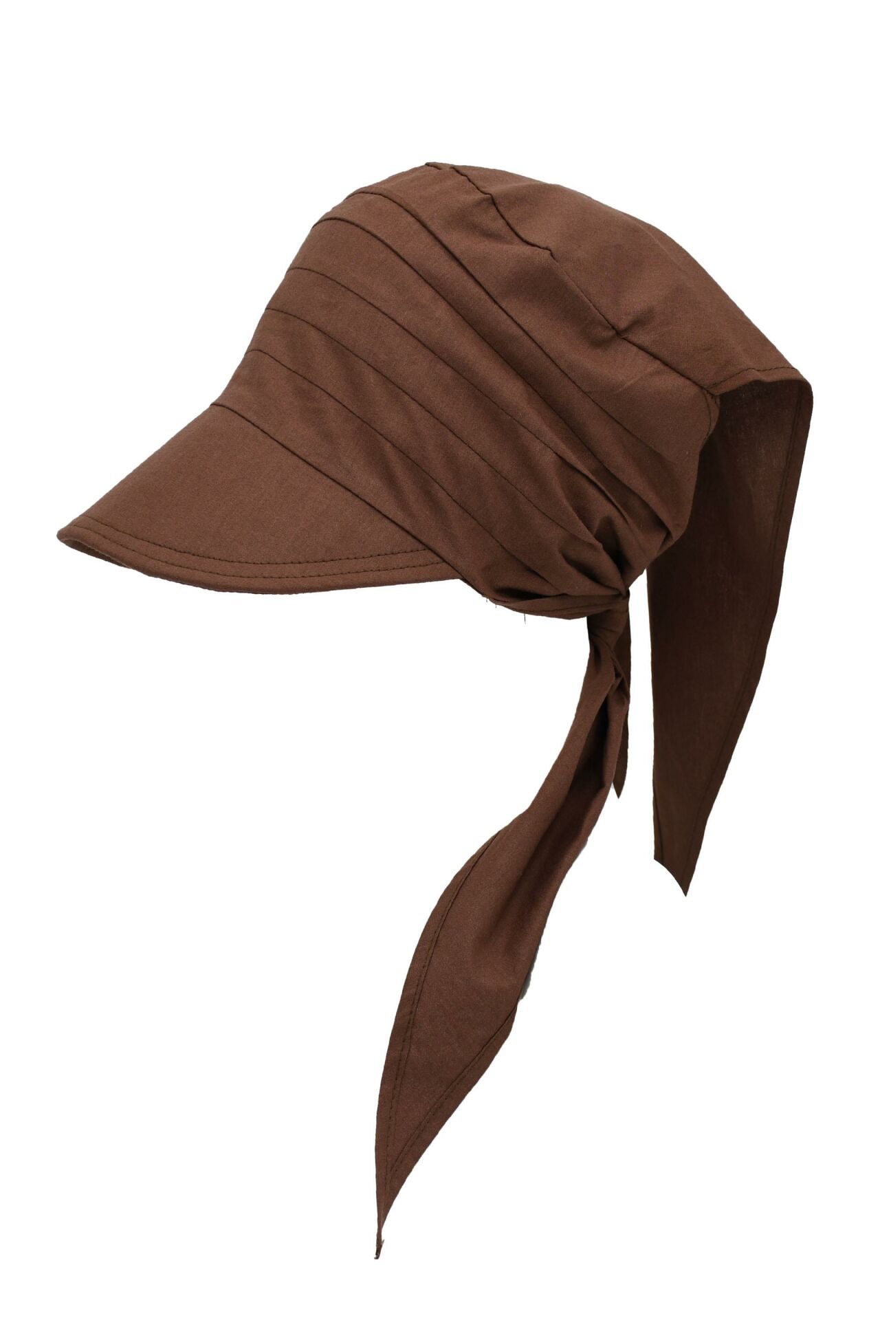 Safari Bağlamalı Kahverengi Siperli Bandana Vizör