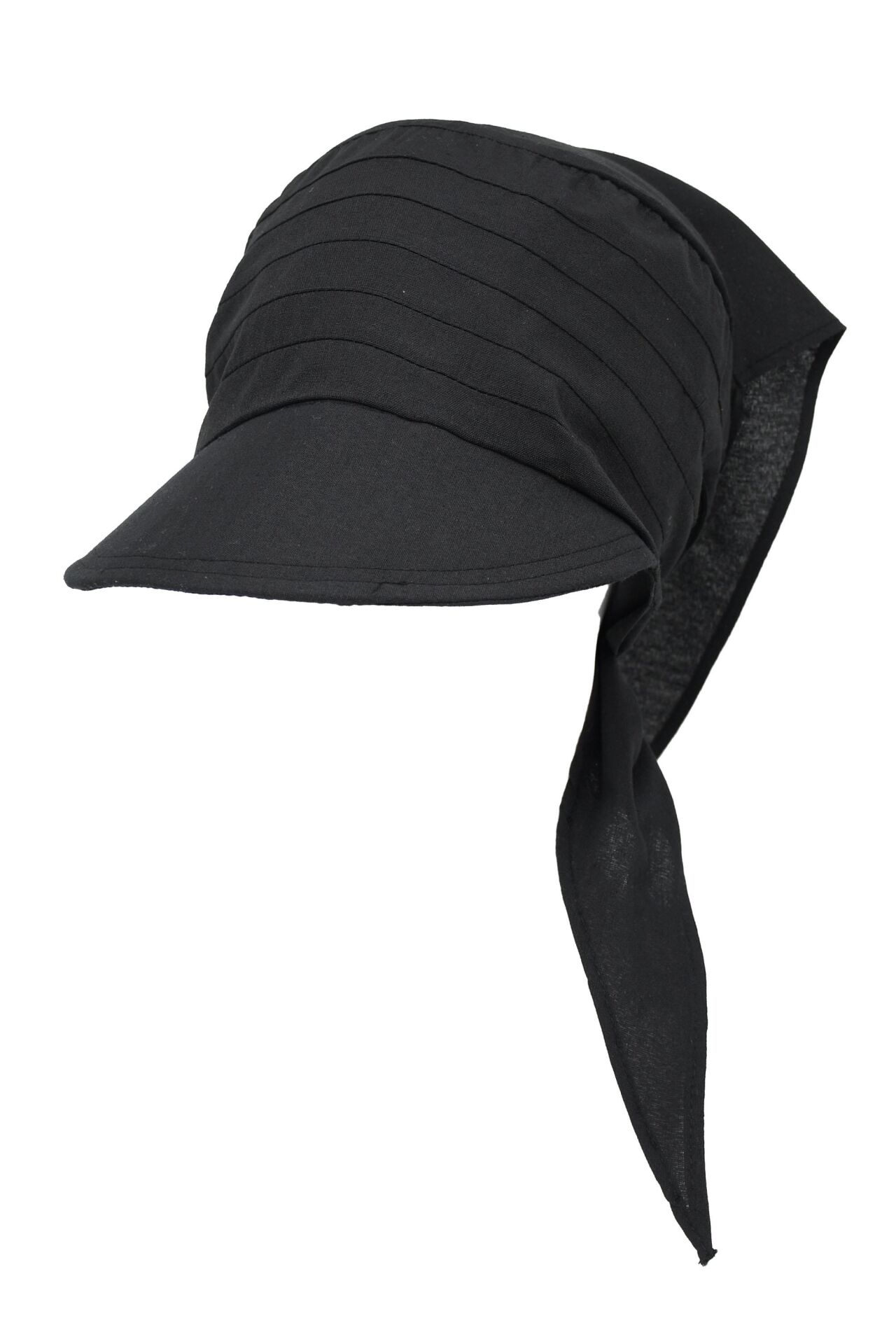 Safari Bağlamalı Siyah Siperli Bandana Vizör