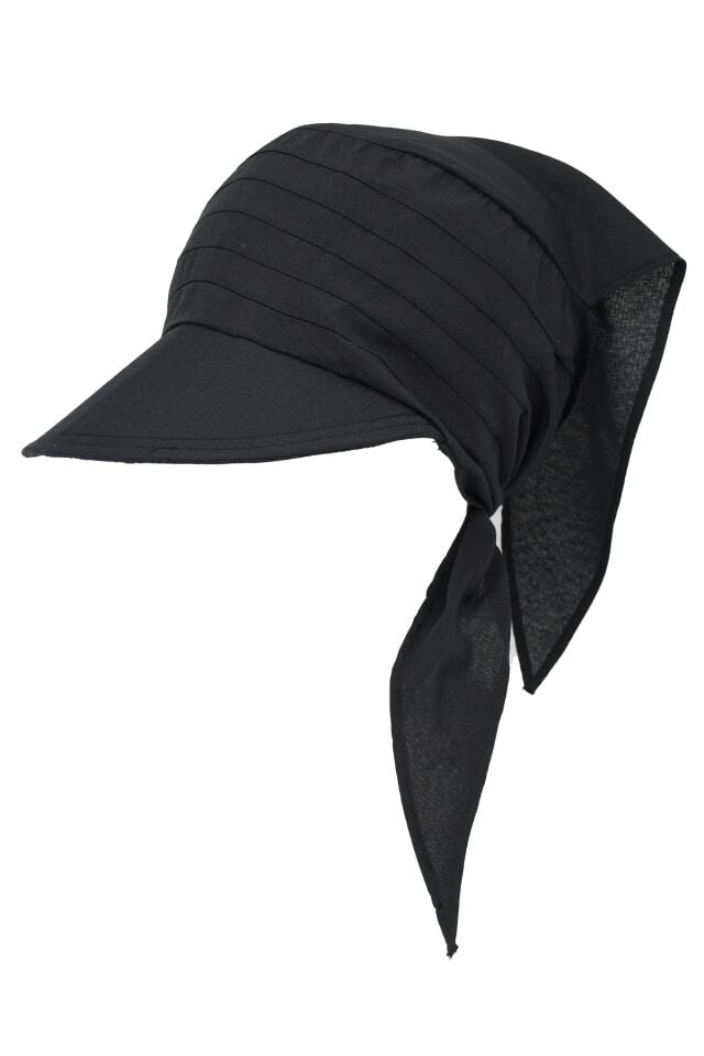 Safari Bağlamalı Siyah Siperli Bandana Vizör