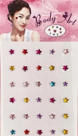 Vücut Ve Yüz Taşı/ Karışık Renk Yıldız Figürlü Sticker Makyaj Taşı, Saç Taşı, Tırnak Taşı
