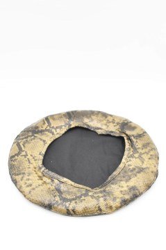 PU Deri Ressam Bere Trend Şapka French Beret-Bej