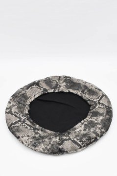 PU Deri Ressam Bere Trend Şapka French Beret-Gri