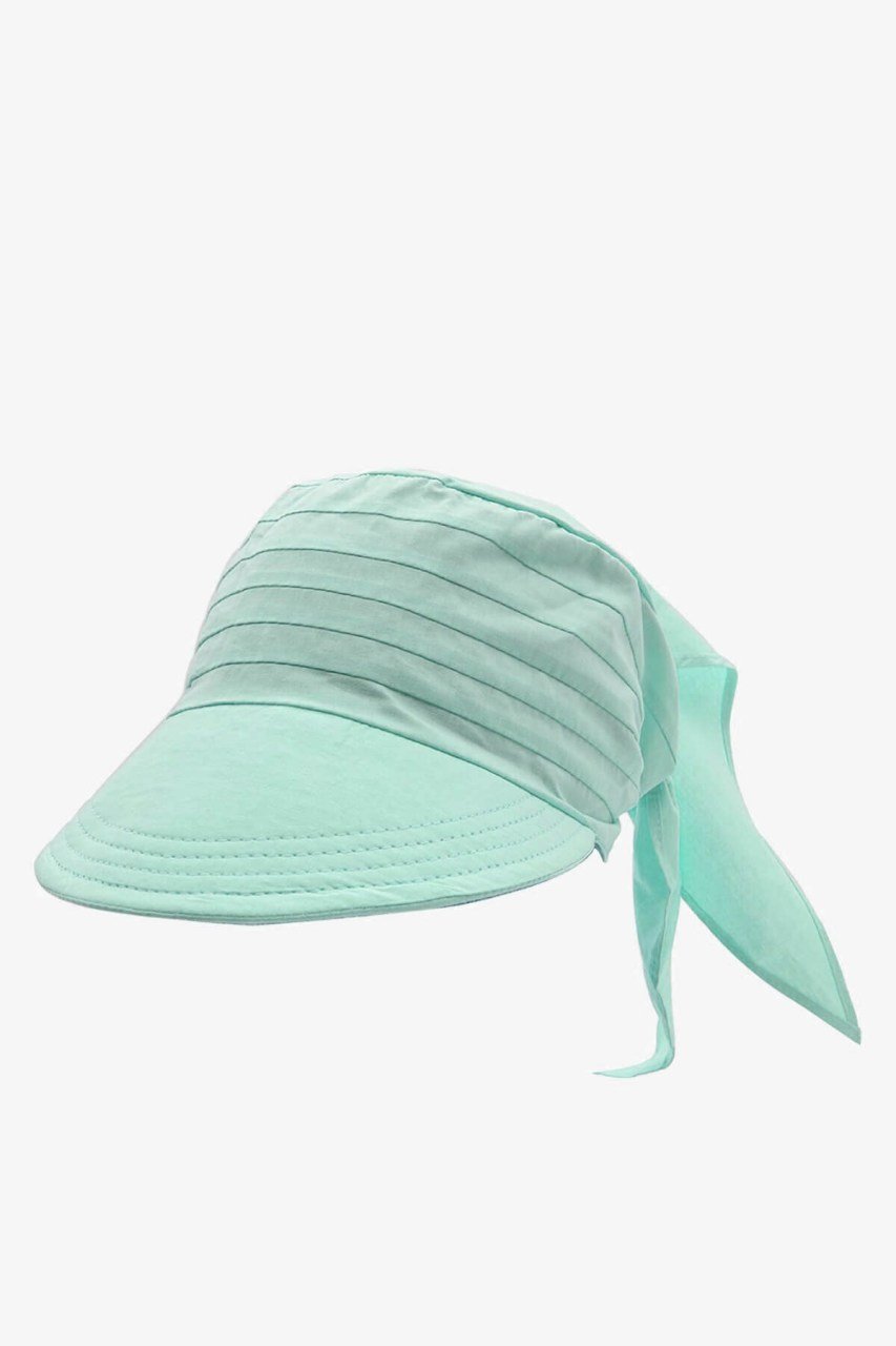 Kadın Safari Şapka Bağlamalı Eşarp Siperli Bandana Plaj Şapkası - Mint