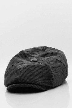 Kadife Newsboy Kasket Şapka-Siyah