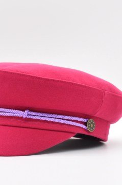 Kadın Denizci Stili Pembe Kasket Şapka