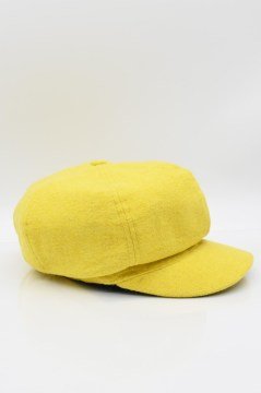 Sarı Bayan Şapka Kadın Kasket Yün Flat Cap