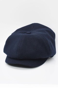 Lacivert Bayan Şapka Kadın Kasket Yün Flat Cap