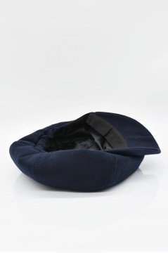 Lacivert Bayan Şapka Kadın Kasket Yün Flat Cap