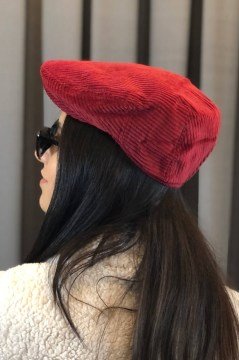 Kadın Kasket Kadife Şapka Flat Cap