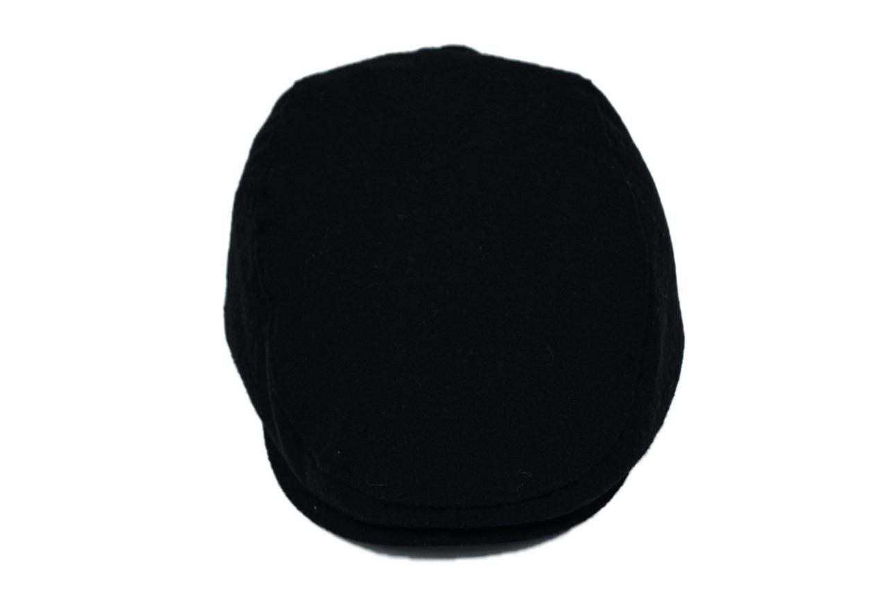 Erkek Şapka Siyah Kışlık Trend Flat Cap Yün Kasket