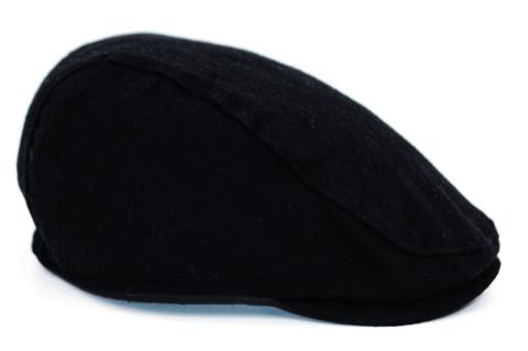 Erkek Şapka Siyah Kışlık Trend Flat Cap Yün Kasket