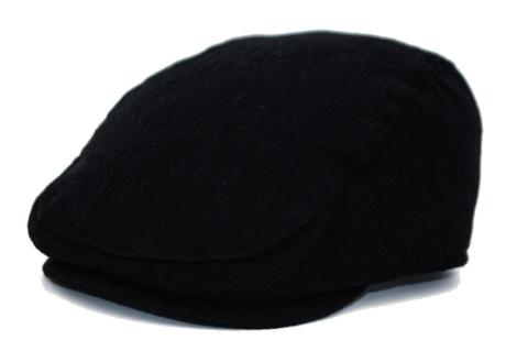 Erkek Şapka Siyah Kışlık Trend Flat Cap Yün Kasket