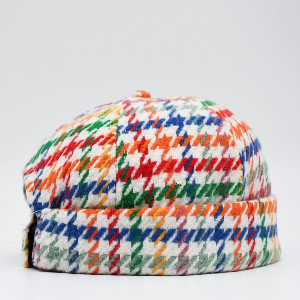 Etnik Desen Kısa Docker Şapka Vintage Cap Kasket
