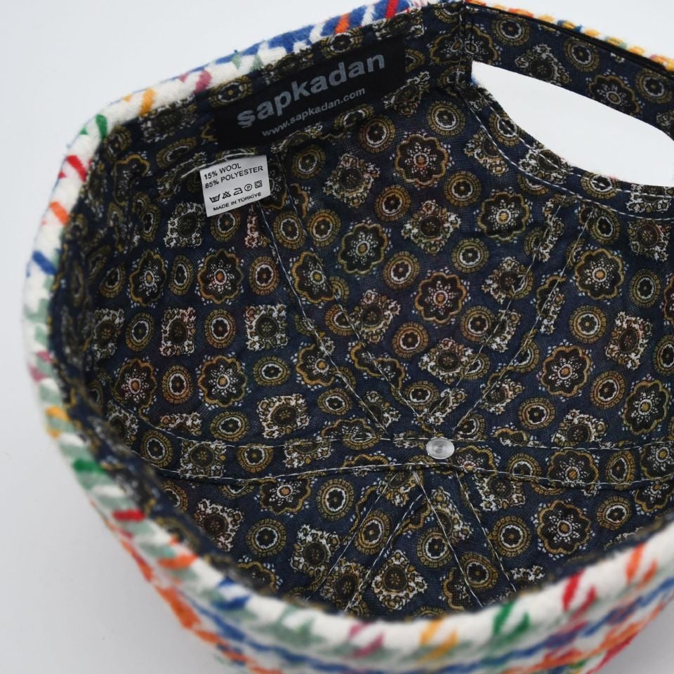 Etnik Desen Kısa Docker Şapka Vintage Cap Kasket