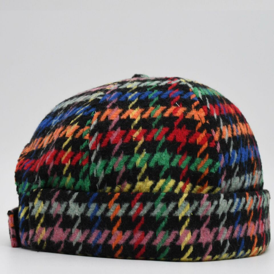 Etnik Desen Kısa Docker Şapka Vintage Cap Kasket