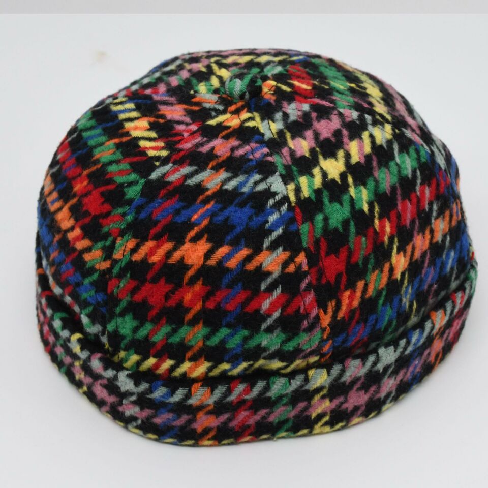 Etnik Desen Kısa Docker Şapka Vintage Cap Kasket