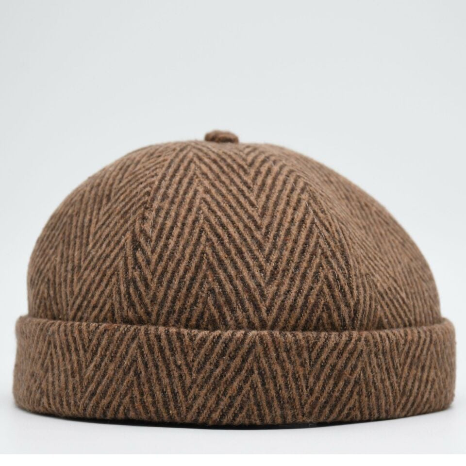 Etnik Desen Kısa Docker Şapka Vintage Cap Kasket