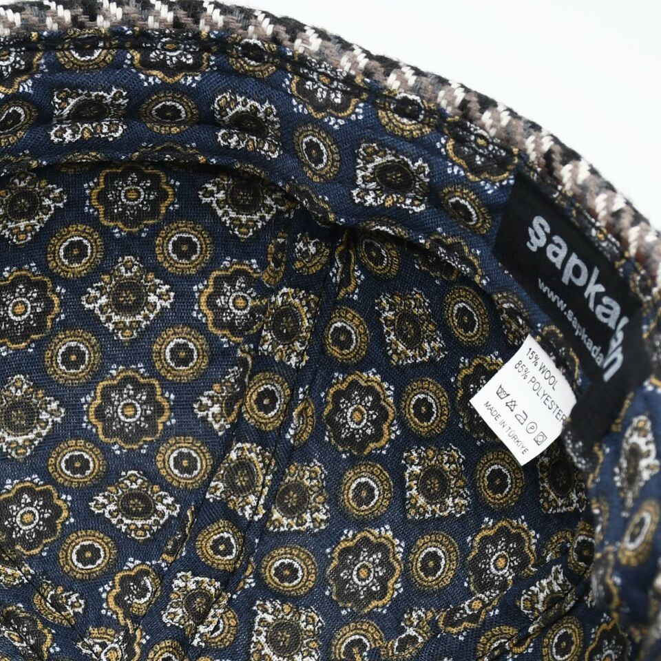 Etnik Desen Kısa Docker Şapka Vintage Cap Kasket
