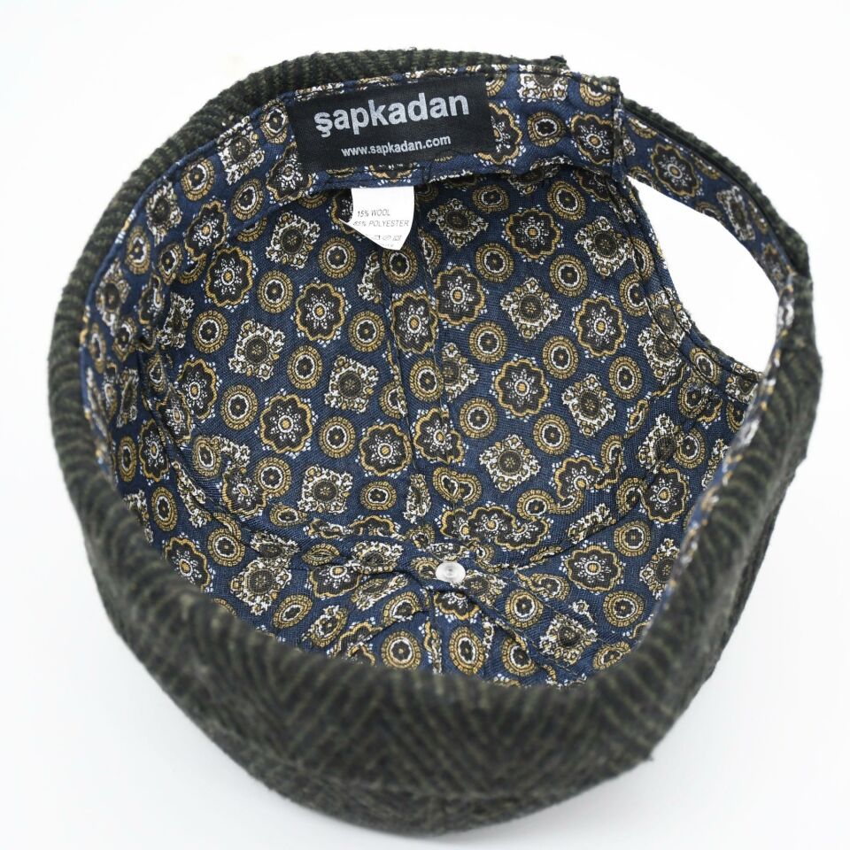 Etnik Desen Kısa Docker Şapka Vintage Cap Kasket