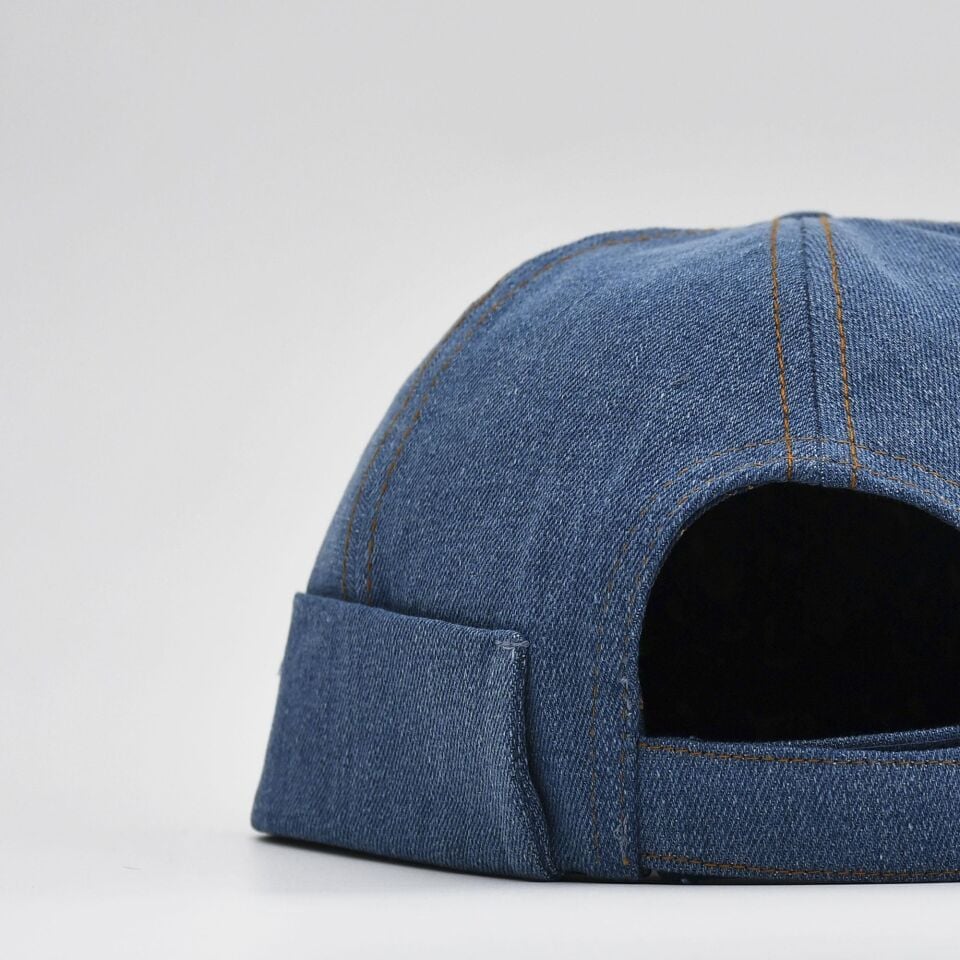 Urban Koyu Mavi Docker Şapka - Sipersiz Denim %100 Pamuk Kep