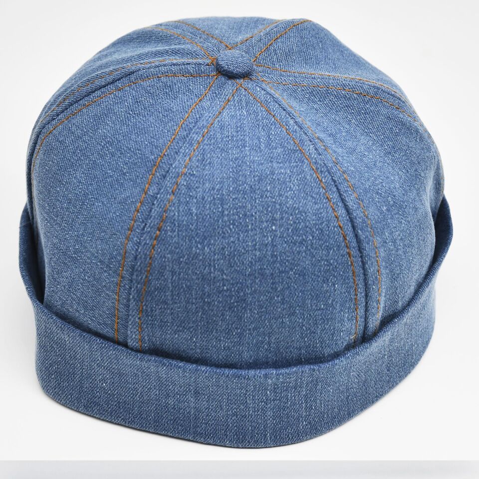 Urban Koyu Mavi Docker Şapka - Sipersiz Denim %100 Pamuk Kep