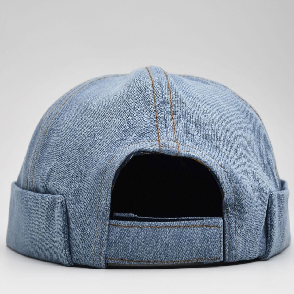 Urban Açık Mavi Docker Şapka - Sipersiz Denim %100 Pamuk Kep