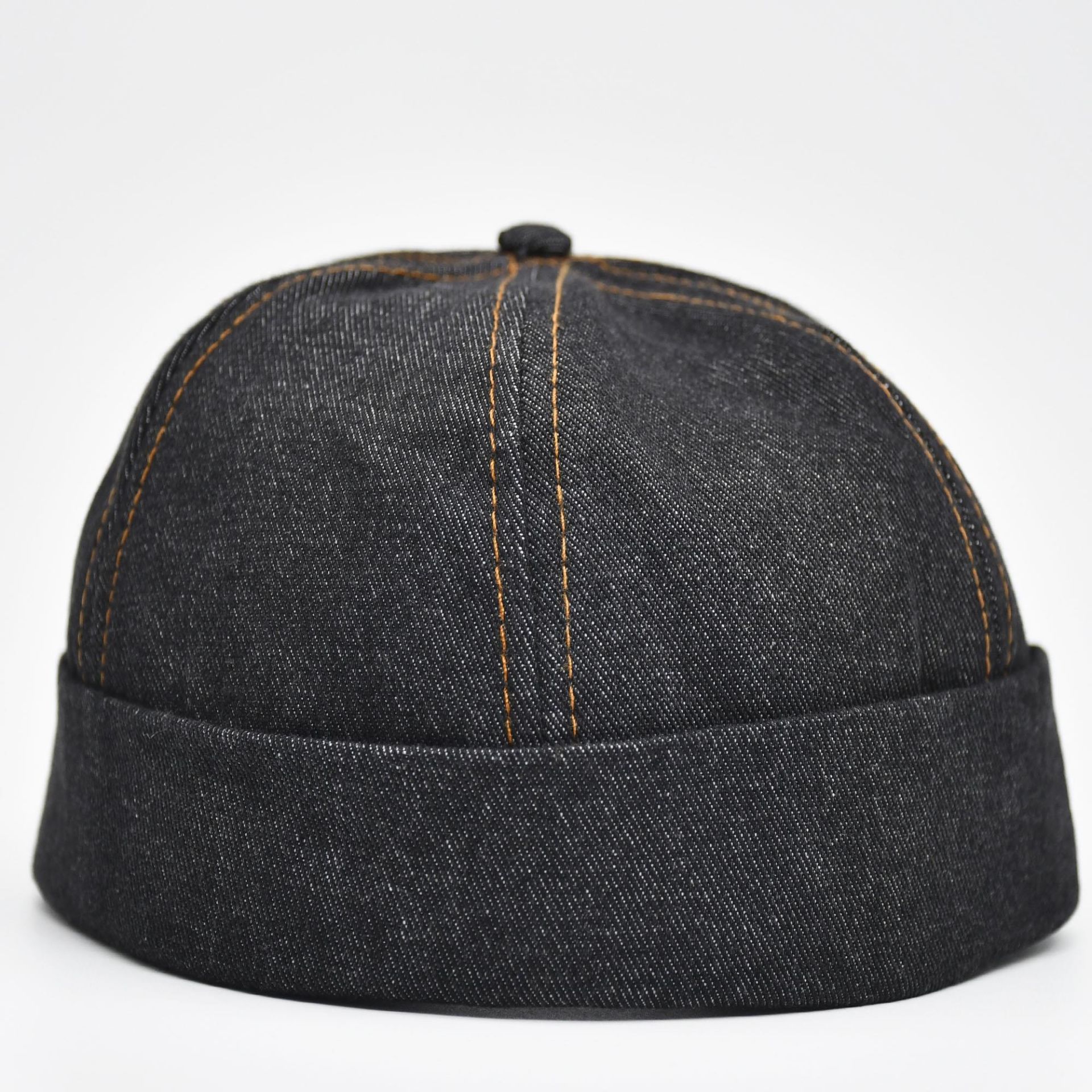 Urban Siyah Docker Şapka - Sipersiz Denim %100 Pamuk Kep