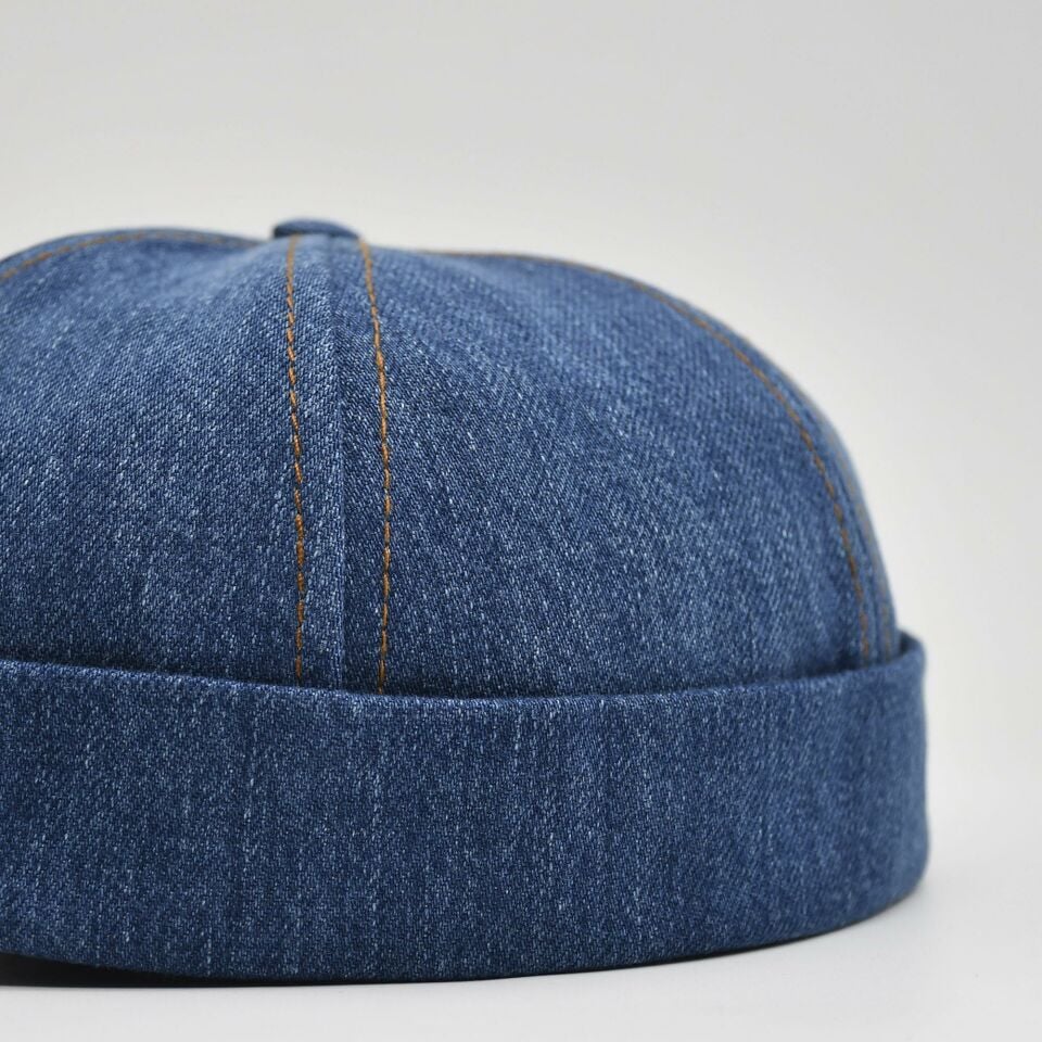 Urban Koyu Mavi Docker Şapka - Sipersiz Denim %100 Pamuk Kep