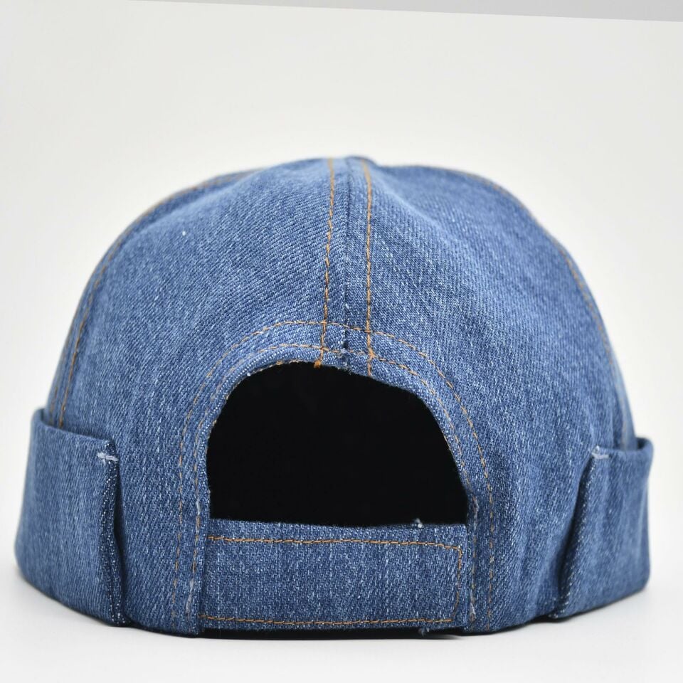 Urban Koyu Mavi Docker Şapka - Sipersiz Denim %100 Pamuk Kep