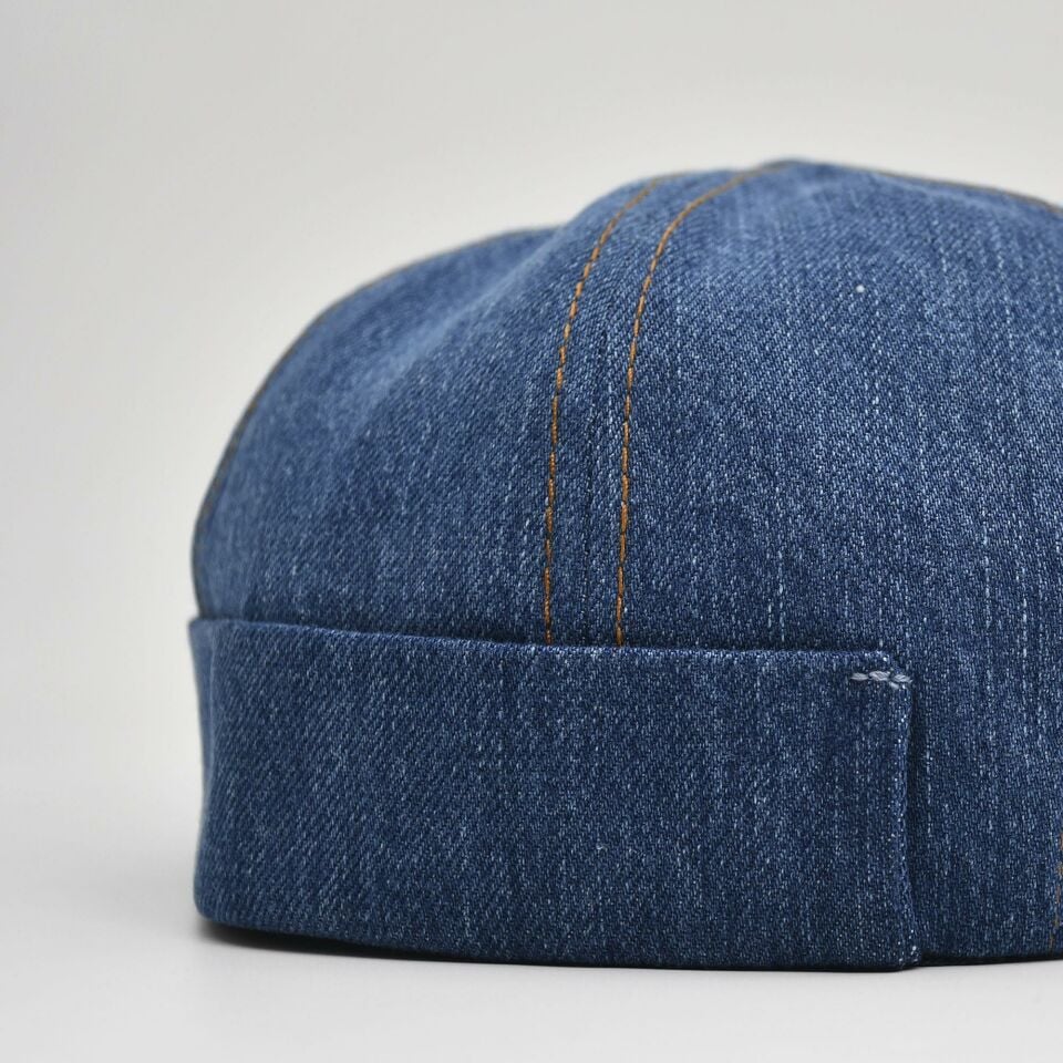 Urban Koyu Mavi Docker Şapka - Sipersiz Denim %100 Pamuk Kep